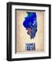 Illinois Watercolor Map-NaxArt-Framed Art Print
