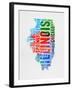 Illinois Watercolor Word Cloud-NaxArt-Framed Art Print