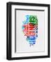 Illinois Watercolor Word Cloud-NaxArt-Framed Art Print