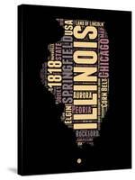 Illinois Word Cloud 1-NaxArt-Stretched Canvas