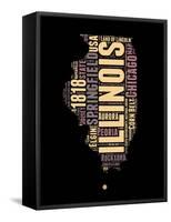 Illinois Word Cloud 1-NaxArt-Framed Stretched Canvas