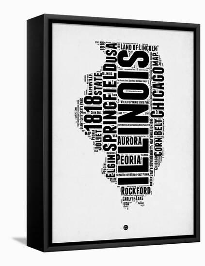 Illinois Word Cloud 2-NaxArt-Framed Stretched Canvas