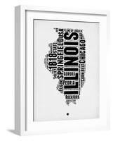 Illinois Word Cloud 2-NaxArt-Framed Art Print