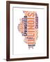 Illinois Word Cloud Map-NaxArt-Framed Art Print