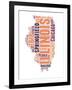 Illinois Word Cloud Map-NaxArt-Framed Art Print