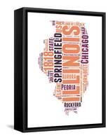 Illinois Word Cloud Map-NaxArt-Framed Stretched Canvas