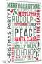 Illiopolis, IL - Christmas Typography-Lantern Press-Mounted Art Print