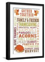 Illiopolis, IL - Gather Together - Thanksgiving Typography-Lantern Press-Framed Art Print