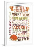 Illiopolis, IL - Gather Together - Thanksgiving Typography-Lantern Press-Framed Art Print