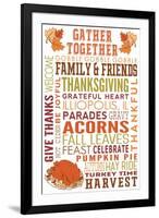 Illiopolis, IL - Gather Together - Thanksgiving Typography-Lantern Press-Framed Art Print