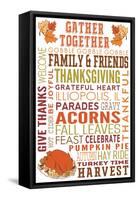 Illiopolis, IL - Gather Together - Thanksgiving Typography-Lantern Press-Framed Stretched Canvas