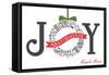 Illiopolis, Illinois - Joyful Holiday Greetings (white background)-Lantern Press-Framed Stretched Canvas
