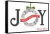 Illiopolis, Illinois - Joyful Holiday Greetings (white background)-Lantern Press-Framed Stretched Canvas