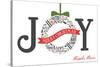 Illiopolis, Illinois - Joyful Holiday Greetings (white background)-Lantern Press-Stretched Canvas