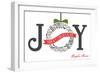 Illiopolis, Illinois - Joyful Holiday Greetings (white background)-Lantern Press-Framed Art Print