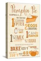 Illiopolis, Illinois - Pumpkin Pie Recipe - Typography-Lantern Press-Stretched Canvas