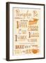 Illiopolis, Illinois - Pumpkin Pie Recipe - Typography-Lantern Press-Framed Art Print