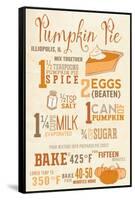 Illiopolis, Illinois - Pumpkin Pie Recipe - Typography-Lantern Press-Framed Stretched Canvas