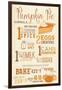 Illiopolis, Illinois - Pumpkin Pie Recipe - Typography-Lantern Press-Framed Art Print