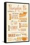 Illiopolis, Illinois - Pumpkin Pie Recipe - Typography-Lantern Press-Framed Stretched Canvas