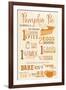 Illiopolis, Illinois - Pumpkin Pie Recipe - Typography-Lantern Press-Framed Art Print