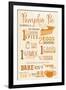 Illiopolis, Illinois - Pumpkin Pie Recipe - Typography-Lantern Press-Framed Art Print