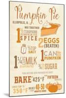 Illiopolis, Illinois - Pumpkin Pie Recipe - Typography-Lantern Press-Mounted Art Print