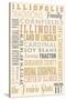 Illiopolis, Illinois - Typography-Lantern Press-Stretched Canvas