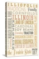 Illiopolis, Illinois - Typography-Lantern Press-Stretched Canvas