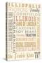 Illiopolis, Illinois - Typography-Lantern Press-Stretched Canvas