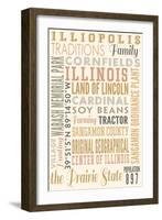 Illiopolis, Illinois - Typography-Lantern Press-Framed Art Print