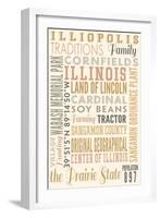 Illiopolis, Illinois - Typography-Lantern Press-Framed Art Print