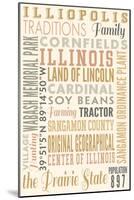 Illiopolis, Illinois - Typography-Lantern Press-Mounted Art Print