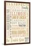 Illiopolis, Illinois - Typography-Lantern Press-Framed Art Print