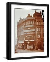 Illuminated Advertisements on Shop Fronts at 7, Oxford Street, London, 1909-null-Framed Photographic Print