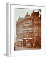 Illuminated Advertisements on Shop Fronts at 7, Oxford Street, London, 1909-null-Framed Photographic Print