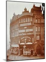 Illuminated Advertisements on Shop Fronts at 7, Oxford Street, London, 1909-null-Mounted Photographic Print