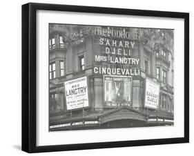 Illuminated Advertisements on the Front of the Hippodrome, Charing Cross Road, London, 1911-null-Framed Photographic Print