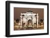 Illuminated Arc De Triomphe Du Carousel and Louvre Museum-Markus Lange-Framed Photographic Print