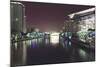 Illuminated architecture and reflections at night in Hangzhou City Center, Hangzhou, Zhejiang, Chin-Andreas Brandl-Mounted Photographic Print