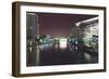 Illuminated architecture and reflections at night in Hangzhou City Center, Hangzhou, Zhejiang, Chin-Andreas Brandl-Framed Photographic Print
