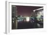 Illuminated architecture and reflections at night in Hangzhou City Center, Hangzhou, Zhejiang, Chin-Andreas Brandl-Framed Photographic Print