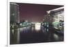 Illuminated architecture and reflections at night in Hangzhou City Center, Hangzhou, Zhejiang, Chin-Andreas Brandl-Framed Photographic Print