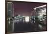 Illuminated architecture and reflections at night in Hangzhou City Center, Hangzhou, Zhejiang, Chin-Andreas Brandl-Framed Photographic Print