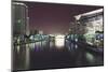 Illuminated architecture and reflections at night in Hangzhou City Center, Hangzhou, Zhejiang, Chin-Andreas Brandl-Mounted Photographic Print