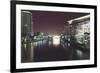 Illuminated architecture and reflections at night in Hangzhou City Center, Hangzhou, Zhejiang, Chin-Andreas Brandl-Framed Photographic Print