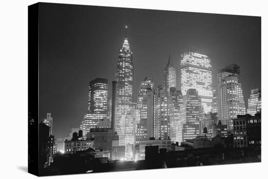 Illuminated Buildings-Philip Gendreau-Stretched Canvas