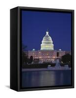 Illuminated Capitol at night, Washington D.C.-Murat Taner-Framed Stretched Canvas