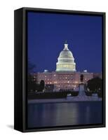 Illuminated Capitol at night, Washington D.C.-Murat Taner-Framed Stretched Canvas