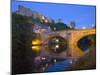 Illuminated Castle and Cathedral across the River Wear, Durham, County Durham, England, UK-Ruth Tomlinson-Mounted Premium Photographic Print